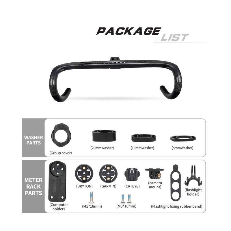 TOSEEK TR5500 landeveissykkel med hel karbonfiberstamme og ultralette sykkeldeler matt svart finish