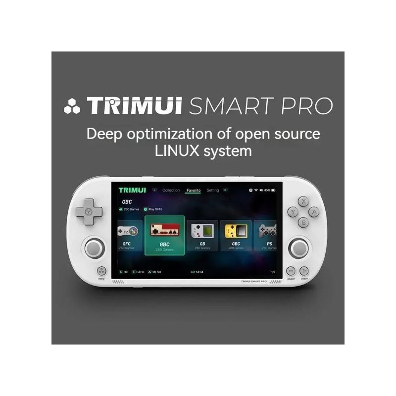 Trimui Smart Pro Vintage håndholdt spillkonsoll Retro Arcade 4,96 tommer HD IPS-skjerm Kompakt design