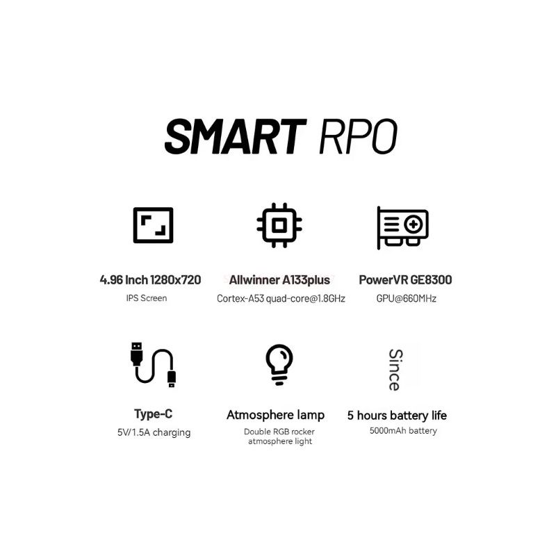 Trimui Smart Pro Vintage håndholdt spillkonsoll Retro Arcade 4,96 tommer HD IPS-skjerm Kompakt design