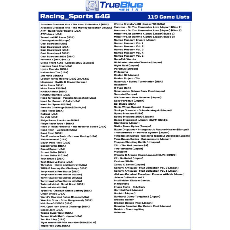 True Blue Mini Crackhead Pack 32G 64G PS ONE MINI Plug and Play for Retrospill Høy Kvalitet Enkel Installering