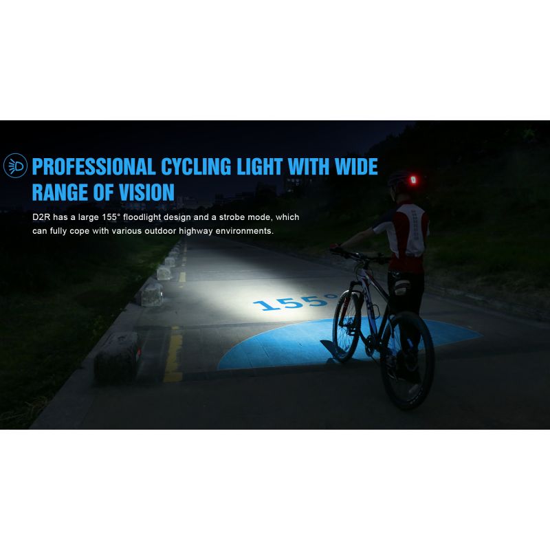 TrustFire D2R sykkellykt 450LM foran lysstyrke IP66 vanntett oppladbar Type-C sykkeltilbehør sikkerhet