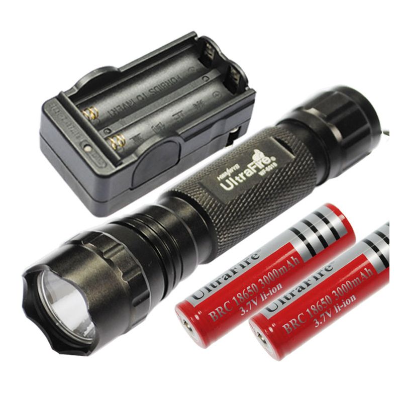 Multi Farge Velg LED lommelykt 1300 LUMENS 5 Modus Ultrafire 501B robust aluminium for friluftsliv camping