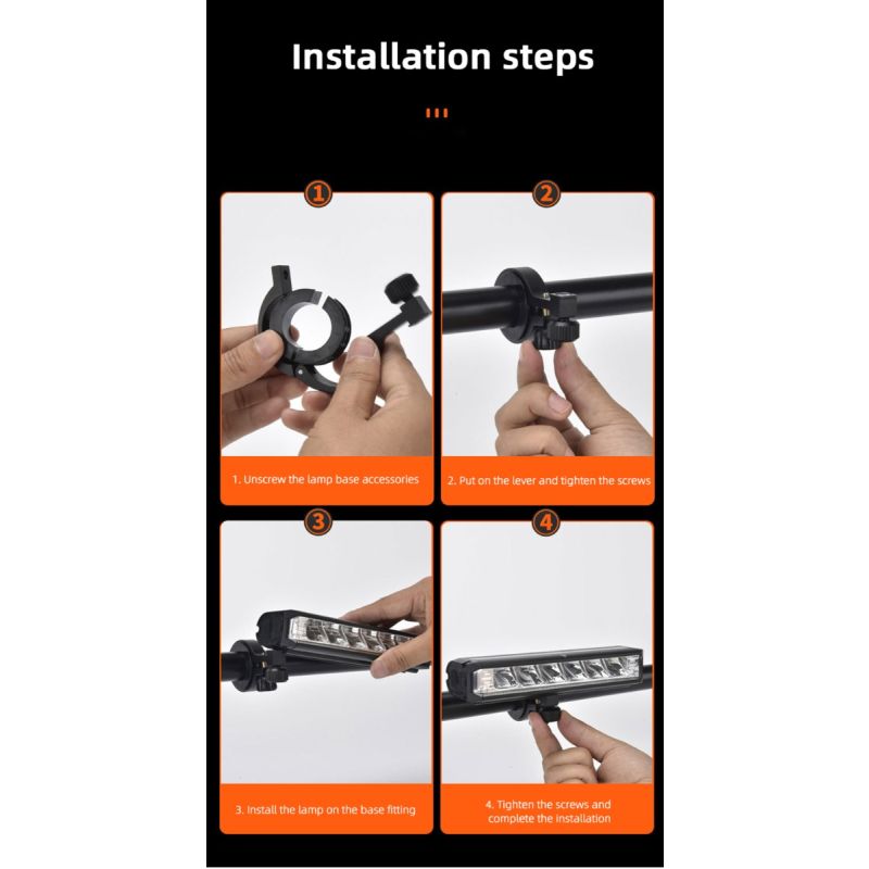 Sykkellys Front LED 5200 lumen med USB type-C lading vanntett og justerbare lysmoduser for sykkelsikkerhet