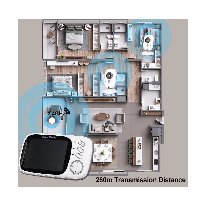 VB603 Video Baby Monitor med toveis lyd infrarødt nattsyn 2.4G teknologi for trygg barneovervåking