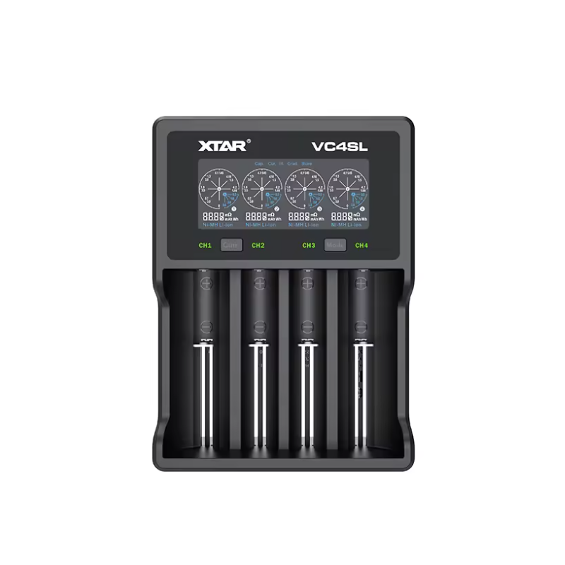 XTAR VC4SL USB C lader for 18650 21700 med QC3.0 hurtiglading og allsidig batterilader inkludert AA AAA