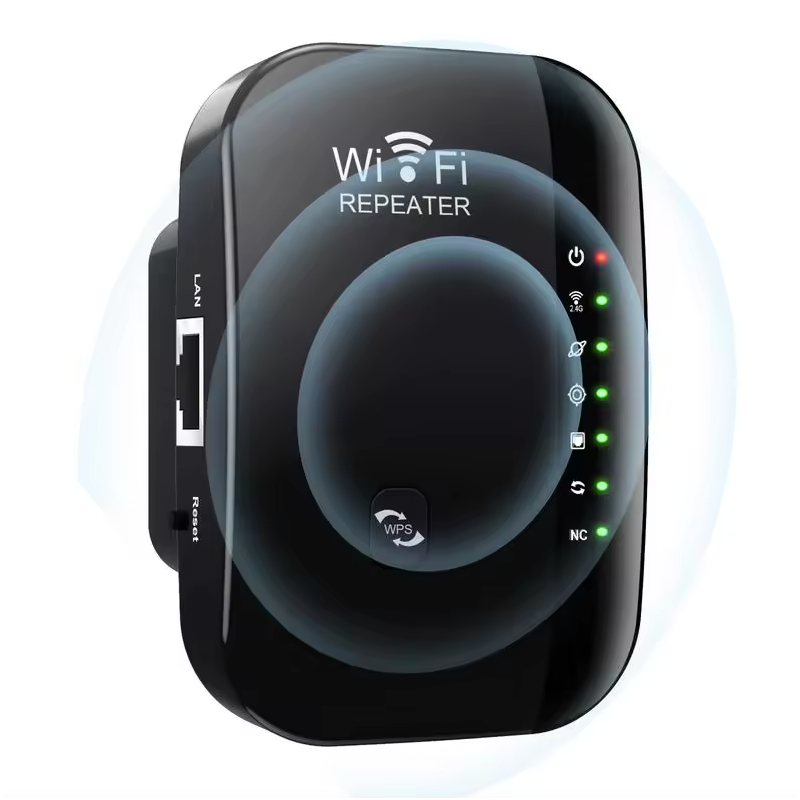 WiFi Repeater 300Mbps Nettverksforsterker 2.4G for Sømløs Streaming, Enkel Installasjon Hjemmeruter WiFi Dekning