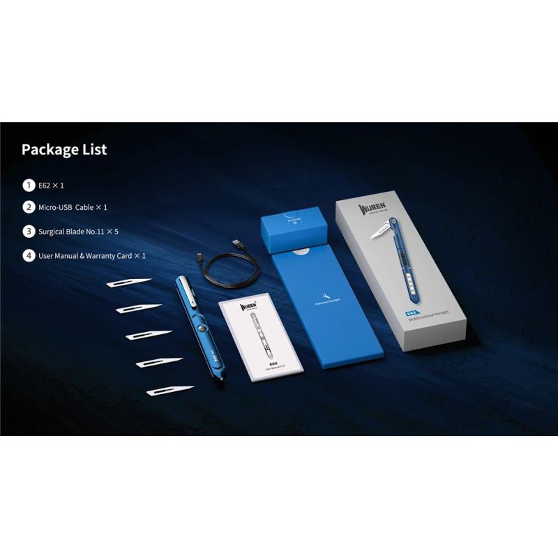 Wuben E62 beste multifunksjonell EDC pennelykt kompakt med 130 lumen flere lysmoduser langvarig batteritid