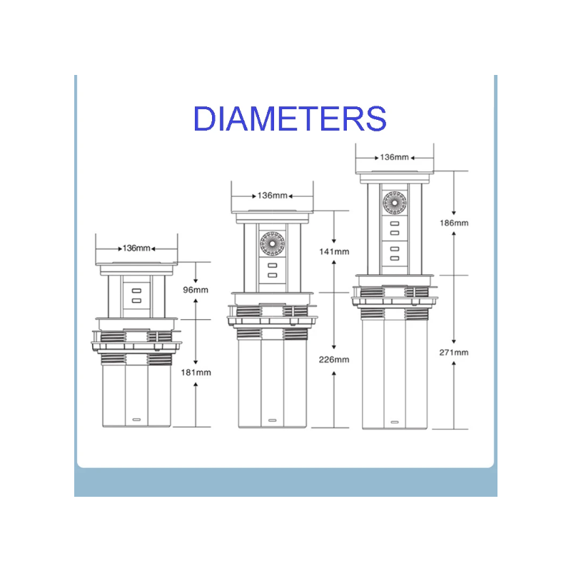 VENSTPOW Elektriske løftekontakter Skjult bordplate uttak med USB trådløs lading og EU-standard