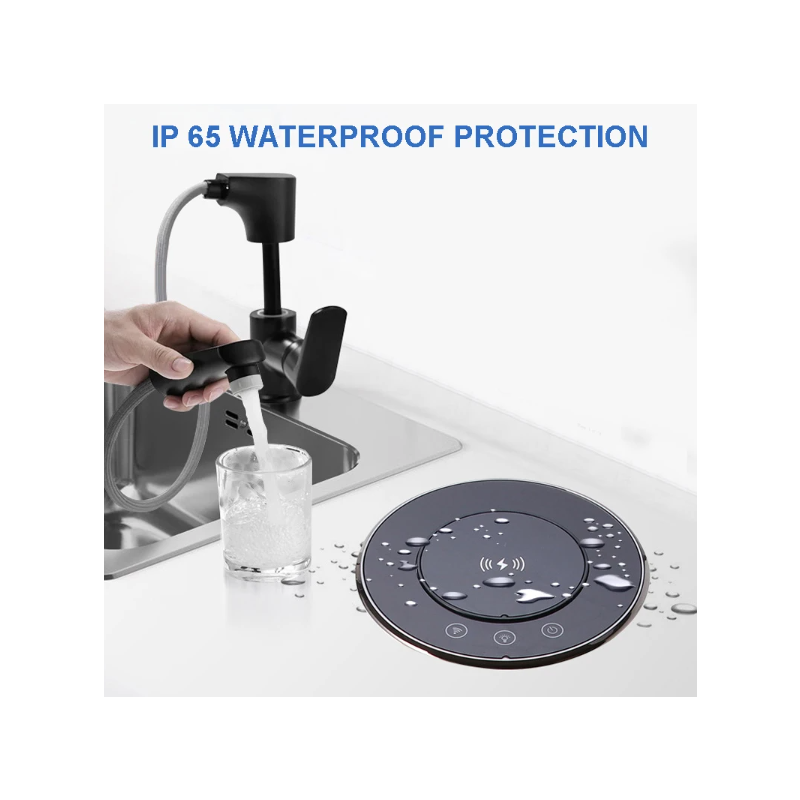 VENSTPOW Elektriske løftekontakter Skjult bordplate uttak med USB trådløs lading og EU-standard