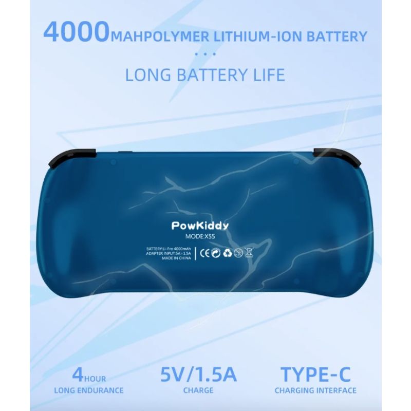POWKIDDY X55 Håndholdt Spillkonsoll 5,5 Tommers IPS-skjerm 1280x720 Oppløsning Perfekt for Retro Gaming