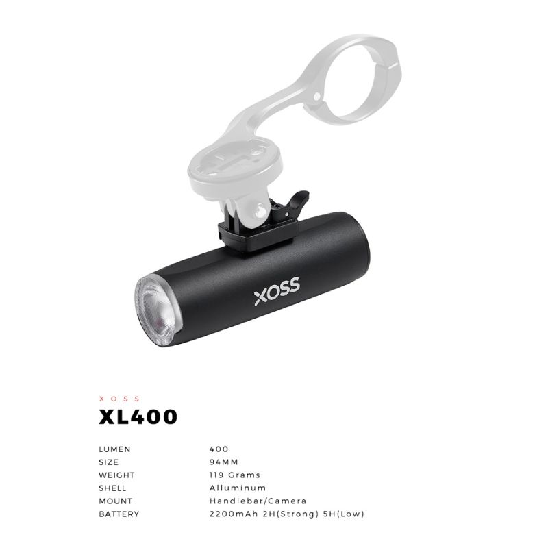 XOSS XL-400 Sykkellykt 400 Lumen USB Oppladbar Hovedlykt Vanntett MTB Lykt for Sykkelsikkerhet Og Synlighet