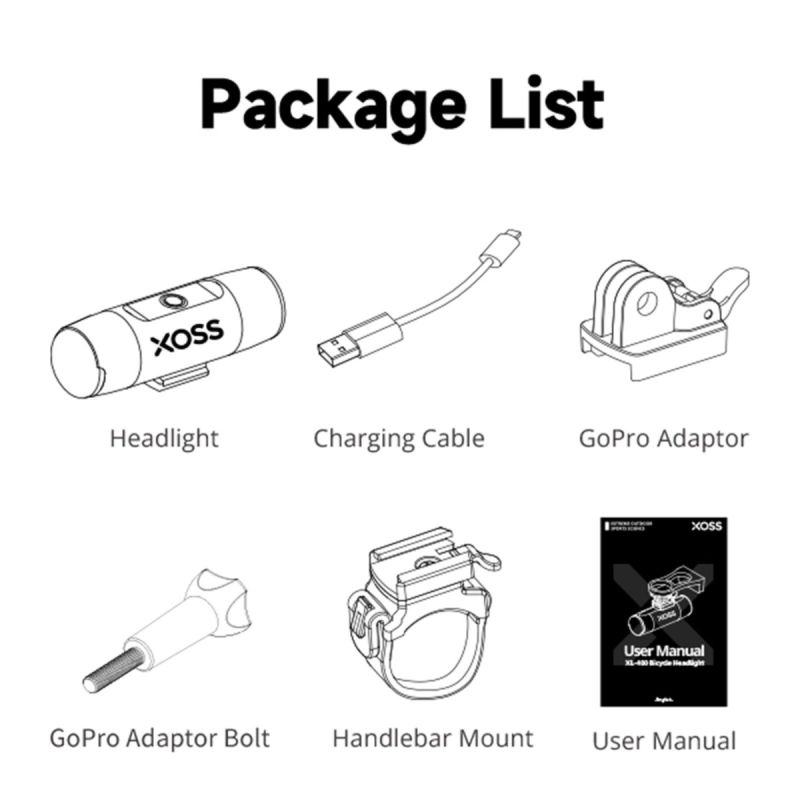 XOSS Sykkellykt Vanntett USB Oppladbar Hodelykt 800Lm for Nattesykling Sikkerhet MTB Sykkelutstyr