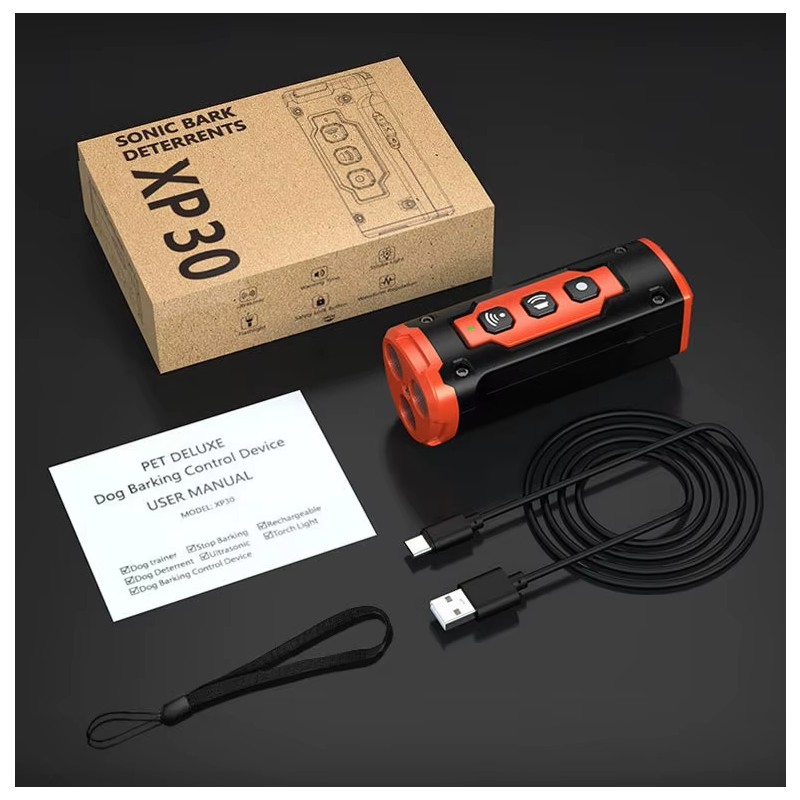 Oppladbar hundetreningsenhet med ultralydteknologi for effektiv bjeffekontroll og human hundeatferdstrening