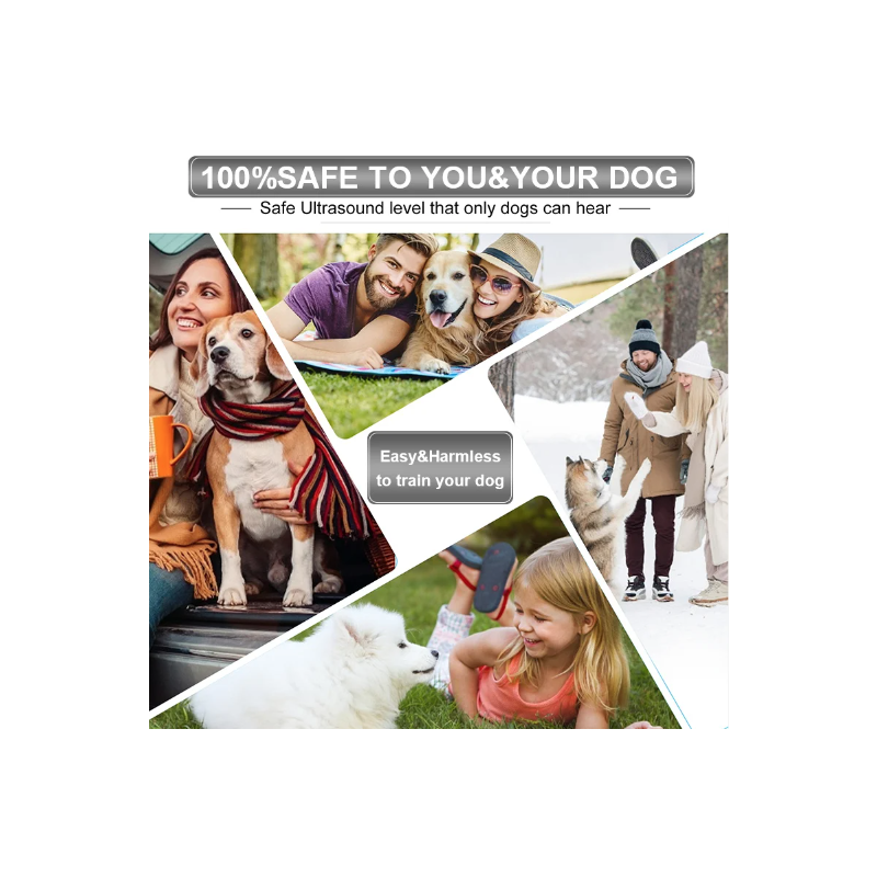 Ultrasonisk Hundavviser LED-Lommelykt Anti Bjeffing Høyeffekts Hundetrening for Sikker Atferdskorrigering