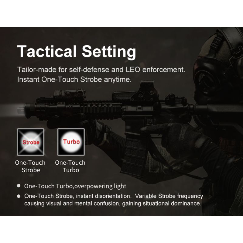 Klarus XT21X Pro kraftig LED lommelykt 4400 lumen oppladbar taktisk utstyr for camping og nødsituasjoner