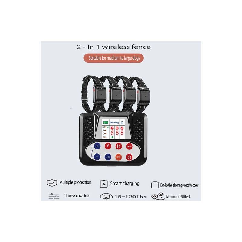 Trådløst elektronisk kjæledyrgjerde og smart hundetreningsenhet med fargeskjerm for trygg kjæledyropplæring