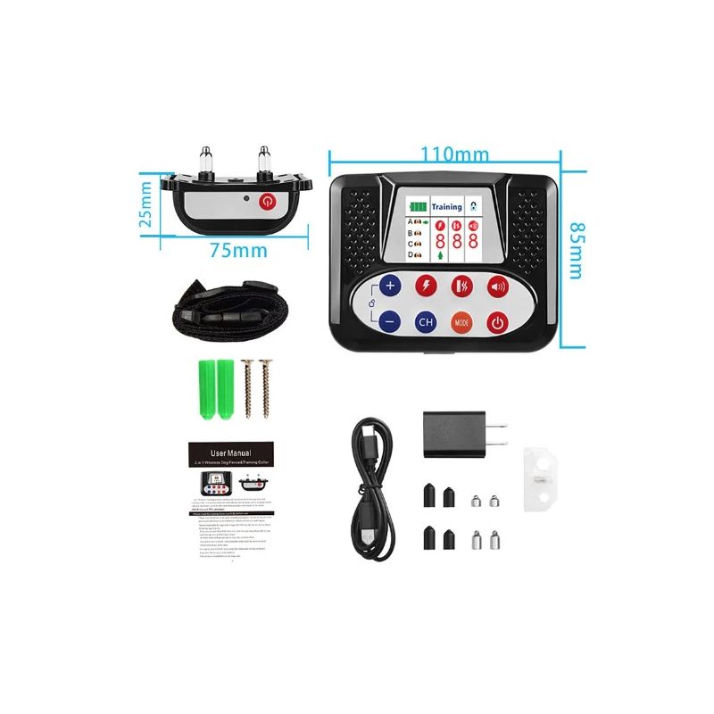 Trådløst elektronisk kjæledyrgjerde og smart hundetreningsenhet med fargeskjerm for trygg kjæledyropplæring