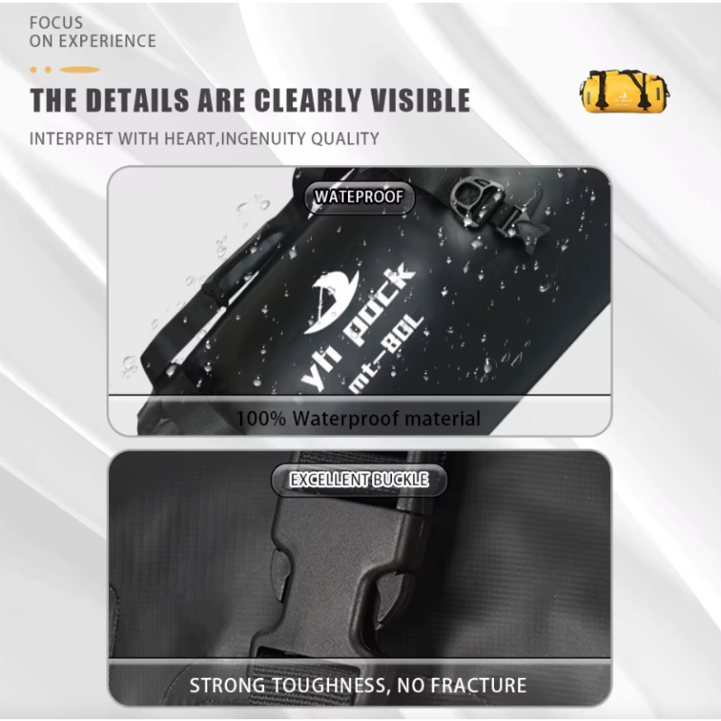 Vanntett Motorsykkelveske 40/80L - Sykkelveske & Bagasjebærer for Reiser! Rulletopp PVC