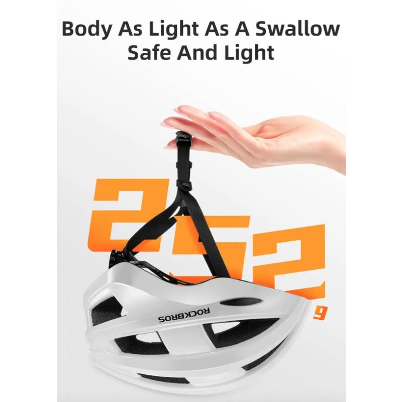 ROCKBROS Sykkelhjelm LED-baklys ultralett design intergrally-støpt perfekt for sykkelsikkerhet og synlighet