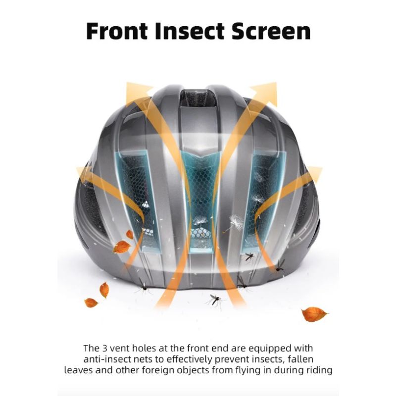 ROCKBROS Sykkelhjelm LED-baklys ultralett design intergrally-støpt perfekt for sykkelsikkerhet og synlighet