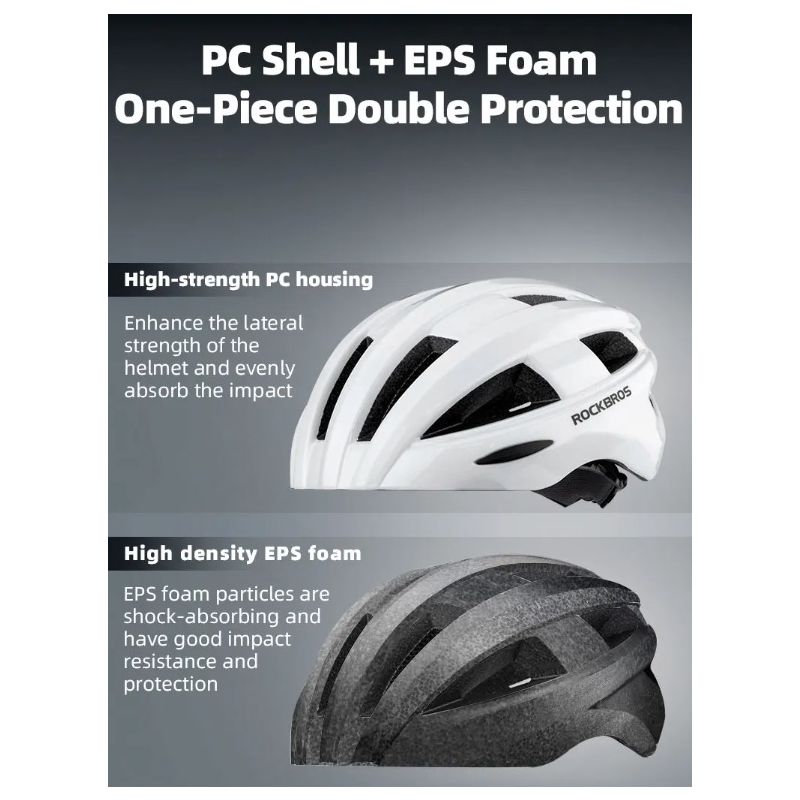 ROCKBROS Sykkelhjelm LED-baklys ultralett design intergrally-støpt perfekt for sykkelsikkerhet og synlighet