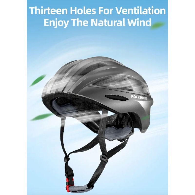 ROCKBROS Sykkelhjelm LED-baklys ultralett design intergrally-støpt perfekt for sykkelsikkerhet og synlighet