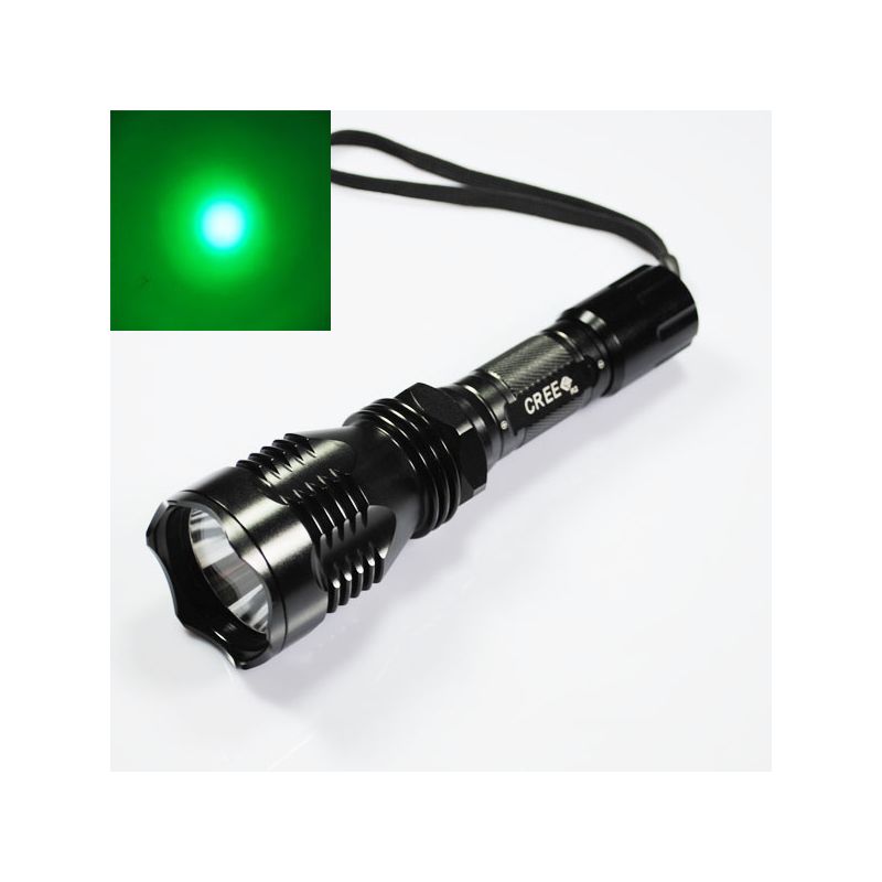 Robust grønnlys LED-lommelykt fra UniQueFire HS-802 for fjellturer Lang rekkevidde vanntett anti-abrasive