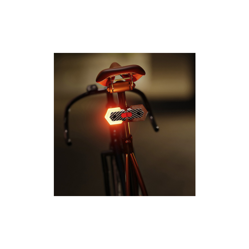 CarryBright Gjør sykkelen trygg! Karbonfiber Blinklys Sykkel, USB oppladbar LED lys med Trådløs Fjernkontroll for ELSykkel.