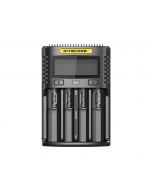 Nitecore UMS4 USB Universal 4-Port Speedy Smart Batterilader for Li-Ion / Ni-MH / Ni-CD / IMR 26650 22650 21700 20700 18650 18490 18350 17670 17500 17335 16340 RCR123 14500 10440 AA AAA AAAA C D BATTERIE