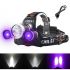 Boruit RJ-3000 LED-hodelykt 1000 lumen vanntett eventyrutstyr T6 hvitt lys XPE R5 grønt lys for camping