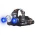 Boruit RJ-3000 LED-hodelykt 1000 lumen vanntett eventyrutstyr T6 hvitt lys XPE R5 grønt lys for camping