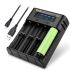 YONII D4 Batterilader: Intelligent 4-spor LCD USB-lader for 18650, 21700, AA/AAA, Ni-MH!