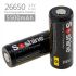 Soshine 26650 5500mAh Li-ion oppladbart batteri 3.7V 2 pakke for lommelykter med PCB beskyttelse