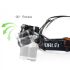 Boruit RJ-3000 LED-hodelykt 1000 lumen vanntett eventyrutstyr T6 hvitt lys XPE R5 grønt lys for camping