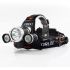 Boruit RJ-3000 LED-hodelykt 1000 lumen vanntett eventyrutstyr T6 hvitt lys XPE R5 grønt lys for camping