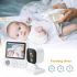 AMB900 2,8 tommers video babymonitor 720P babykamera med 4X zoom IPS-skjerm nattsyn og toveis intercom