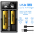 Smart batterilader med LCD-skjerm USB enhet for 18650 litium 37V og AA AAA batterier allsidig og effektiv