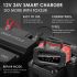 FOXSUR 20A bærbar bilbatterilader 12V-24V AGM LiFePO4 blysyre 7-trinns lading pålitelig ytelse batterilevetid