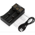 LiitoKala Lii-202 smartlader for 18650 26650 14500 batterier dobbel ladekanal Micro USB-inngang bærbar lader