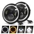 CO LIGHT 7 Tommers LED-frontlykter for Jeep Wrangler Lada Niva 4x4 med Gult og Hvitt engleøye for Bedre Synlighet