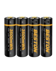 Beston USB 14500 1,5V litiumbatteri 920mah AA oppladbare Li-ion-batterier 4 stk.