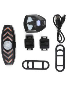 Sykkelblinklys Fjernkontroll Sykkelretningsindikator MTB LED-baklys USB Oppladbar sykkelbaklykt med horn
