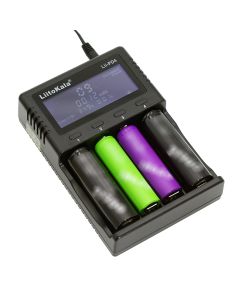 LiitoKala Lii-PD4 batterilader LCD-skjerm for 18650 26650 21700 18350 AA AAA 3.7V/3.2V/1.2V/1.5V litium NiMH Li-ion batteri
