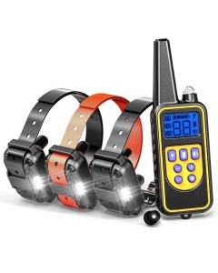800YD Elektrisk ekstern hundetrening Kragen Vanntett oppladbart LCD-skjerm for all størrelse Beep Shock Vibrasjonsmodus