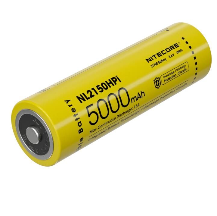 NITECORE NL2150HPI 5000mAh 3.6V 18Wh 21700 Li-ion oppladbart batteri høy ytelse for lommelyktbatteri