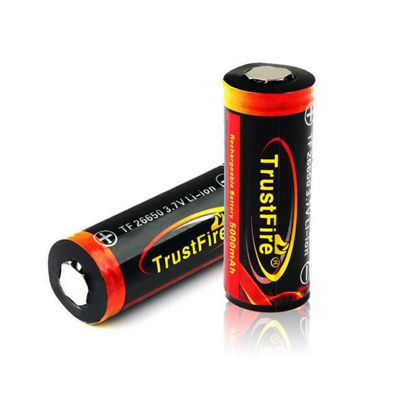 TrustFire TF 26650 3.7V 5000mAh Beskyttet Oppladbart Li-ion Batteri Langvarig Miljøvennlig Strømløsning