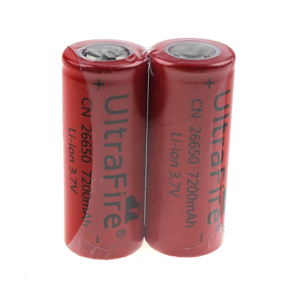 UltraFire CN 26650 3.7V 7200mAh Ubeskyttet Li-ion Lommelykt- og Vapingbatteri for Strømentusiaster