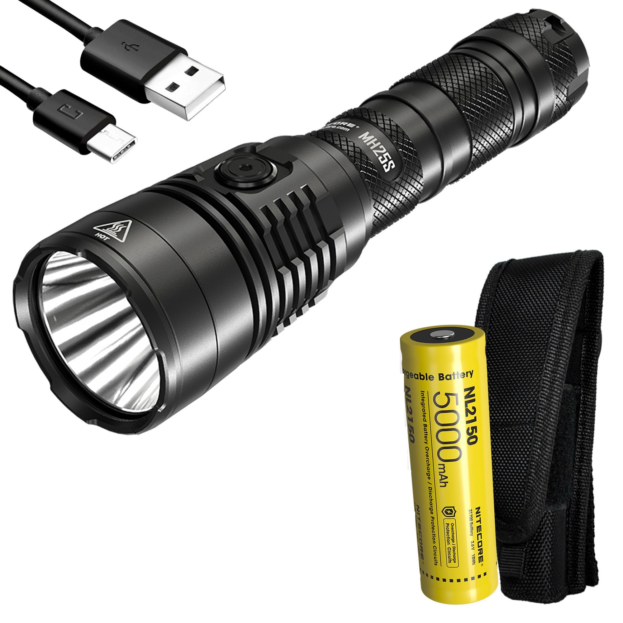 Nitecore MH25S Lommelykt 1800 Lumen USB-C Oppladbar LED Høy Lysstyrke for Utendørseventyr og Reparasjon