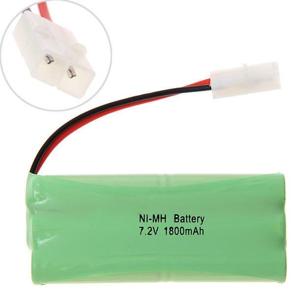 Oppladbar 7.2V 1800mAh Ni-MH AA Batteripakke med Stor Hvit Plugg for RC Lekebiler og Modellfly
