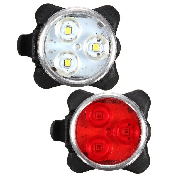 USB-oppladbar sykkellys HJ-030 3 LED 4 moduser vanntett frontlys kompakt design for sykkelsikkerhet